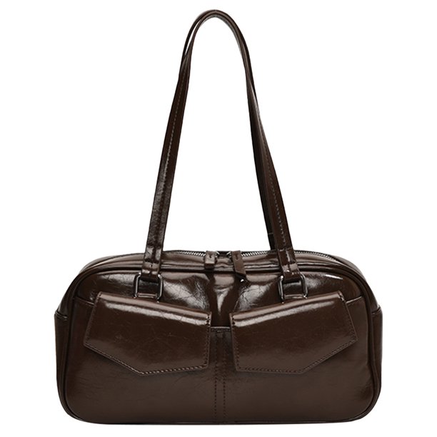 Bolsos Hombro Pequeños para Mujer Bolso Axila Femenino Con Múltiples Bolsillos Cuero PU (café)