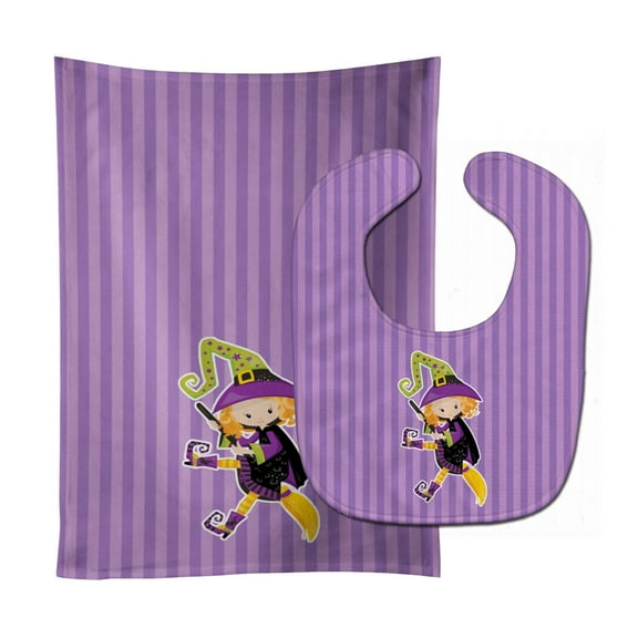 Halloween Witch Baby Bib and Burp Cloth