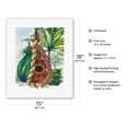 thumbnail image 2 of Mele Pua (Flower Song) - Hawaiian Ukulele Leis Ti Leaves Offering - From an Original Hawaii Watercolor Painting by Peggy Chun - Fine Art Rolled Canvas Print 11in x 14in, 2 of 4