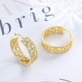 thumbnail image 3 of Amy and Annette 14K Gold Hoop Earrings with crystals, 14k, Yellow Gold-Plated, 2 Pieces, 3 of 6