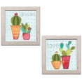 thumbnail image 1 of Gango Home Decor Contemporary Southwest Cactus III & IV by Courtney Prahl (Ready to Hang); Two 12x12in Distressed Framed Prints, 1 of 5