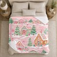 thumbnail image 5 of decorative motif Village Christmas Whimsical holiday cottage Print Festive, Festive Holiday Scene, Warm Flannel Blanket for Kitchen and Dining Room, Art Lovers Christmas Gift, Festive Home Decor, 5 of 9