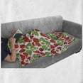 thumbnail image 6 of Spring Soft Flannel Fleece Throw Blanket, Floral Pattern with Strawberries Flowers and Leaf Season Inspirational Design, Cozy Plush for Indoor and Outdoor Use, 50" x 70", Green Red, by Ambesonne, 6 of 6