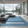 thumbnail image 2 of ODIKA 6'x9' Washable Area Rug Striped Alternating Band Contemporary Geometric Motifs Scandinavian for Queen Size Bedroom, Under Bed, Master Suite, Easy Care, Non-Shedding, 2 of 7