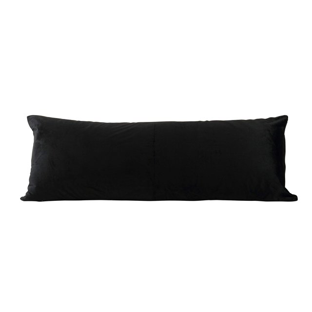 Funda de almohada decorativa EVOLIVE, 53 x 137 cm, piel sintética, color negro