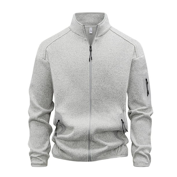 Kalauyu Men's Jackets Full Zip Lightweight Jacket Casual Soft Warm Coats with Pockets