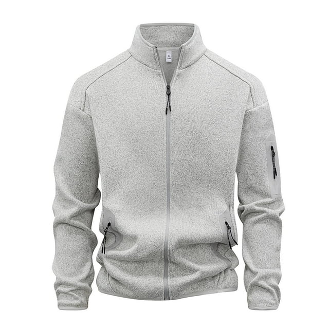 Kalauyu Men's Jackets Full Zip Lightweight Jacket Casual Soft Warm Coats with Pockets