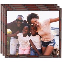 ArtToFrames 9" x 9" .75" - Walnut Bamboo Picture Frame, 9x9 inch Brown Wood Poster Frame (WOM-4874), 3 Pack
