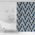 thumbnail image 4 of Small Stall Shower Curtain 48x72 Inch Narrow Half Size Blue Floral Bath Curtains Bathroom Decor Botanical Pastoral Plant Check Plaid Waterproof Fabric Shower Curtain Set with Hooks 48 Inch, 4 of 6