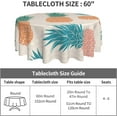 thumbnail image 3 of Pineapple Tablecloth Round Table Cloths 60 Inch Wrinkle Resistant Picnic Table Covers Washable Polyester for Holiday Kitchen Party Picnic, 3 of 6