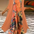 thumbnail image 1 of Plus Size Outfits Set, Women's Plus Floral Print Round Neck Tank Dress & Long Sleeve Coat Outfits Two Piece Set, 1 of 5