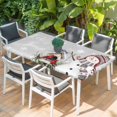 thumbnail image 2 of Grey Snowman Christmas Table Cloths for 4 Foot Rectangle Tables, Xmas Snowflake Birds Berry Winter Patio Waterproof Elastic Fitted Tablecloths, Washable Rectangular Table Cover for Camping, 2 of 8