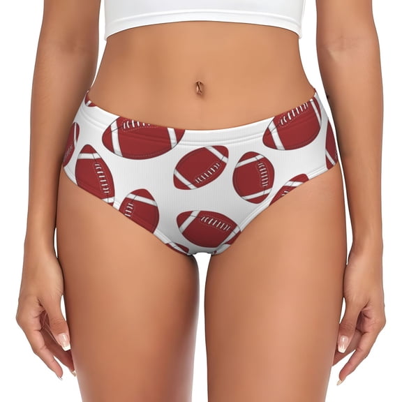 Womens Underwear - American football cute No Show Seamless Underwear for Women, Stretch Women's Panties, Hipster Soft Comfort Ladies Panties Bikini Underwear Briefs