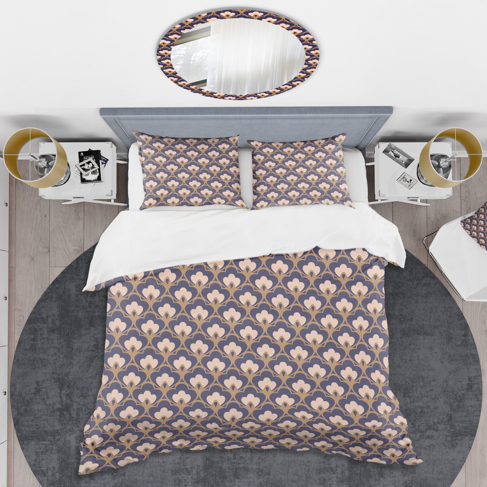 Designart 'Retro Ornamental Design IX' Mid-Century Modern Duvet Cover Set