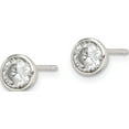 thumbnail image 2 of Sterling Silver 5mm Cz Round Bezel Stud Earrings (5 X 5) Made In Thailand qe3174, 2 of 5