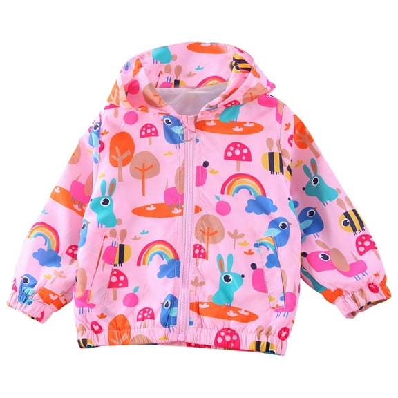 Baby Girl Winter Clothes Kids Winter Coats with Hood Infant Toddler Baby Girls' Clothing Children's Long Sleeve Zipper Fall Jacket Fashion Floral Hooded Jacket with Pockets 3-8 Years
