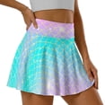 thumbnail image 5 of Yuyamidu Blue Purple Fish Scale Athletic Skorts for Women Gym Workout Running High Waist Skirts with Pockets Novelty Golf Tennic Skirts Sports Clothes Sportwear Size S, 5 of 7