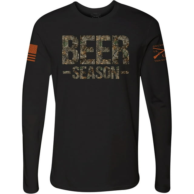 Grunt Style Realtree Edge - Beer Season Long Sleeve T-Shirt - Medium - Black