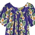 thumbnail image 5 of CATALOG CLASSICS Womens Muumuu House Dress Lounger Short Sleeve with pockets 42" - Purple/White Large, 5 of 7