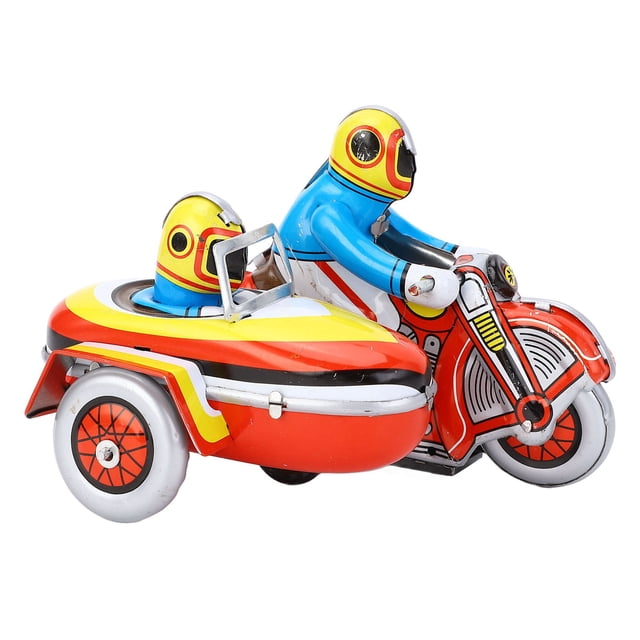 Juguete Retro de Cuerda, Juguete Colrecionable de Motocicleta de Tres Ruedas para Regalo de Cumpeados