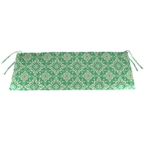 Jordan Manufacturing 48" x 19.5" Scampi Emerald Green Medallion Rectangular Outdoor Settee Swing Bench Cushion with Ties