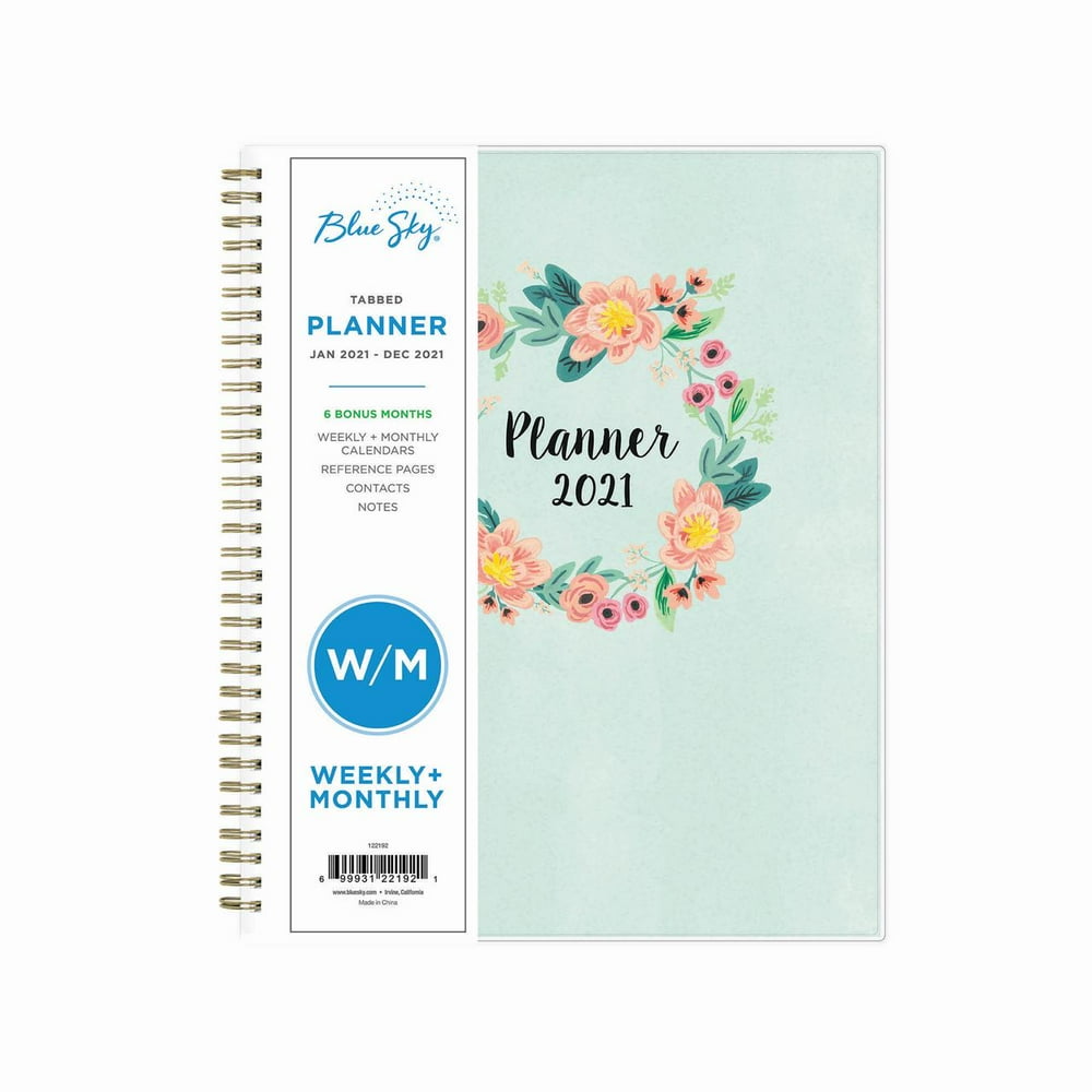 Blue Sky 2021 Weekly & Monthly Planner, 8.5" x 11", Laurel Walmart