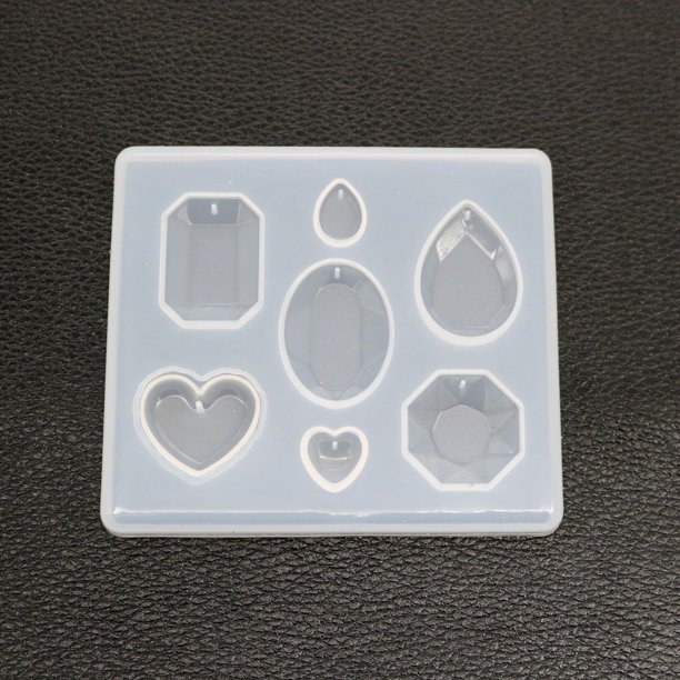 Molde para colgante con pegamento de gota de cristal para hacer uno mismo, con forma de diamante, de silicona, con forma de letra digital, con forma de botón, para espejo, adornos decorativos