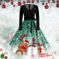 thumbnail image 1 of WILLBEST Asiago Robe pour Femme à Col Rond à Manches Longues Imprimée Vintage Robe S Robe de Bal Robe de Fête Noël, 1 of 3