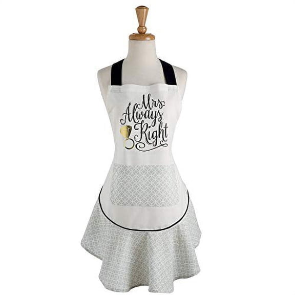 DII Mrs. Always Right Ruffle Apron, Multi