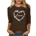 thumbnail image 2 of St. Patrick's Day Graphic Tee for Women LOVE Script Heart Shamrock Border Crewneck Long Sleeve Lightweight Soft Festive Holiday Celebration Top, 2 of 7