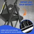 thumbnail image 5 of Jocauto 3 Step Ladder with Handrails, 500 Lbs Capacity, Folding Step Stool Ladder with Attachable Tool Bag, Black, 5 of 9