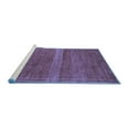 thumbnail image 2 of Ahgly Company Machine Washable Indoor Square Abstract Blue Modern Area Rugs, 4' Square, 2 of 4