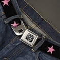 thumbnail image 2 of Buckle-Down Belt, Seatbelt Buckle Belt, Star Black Pink, 34 to 52 Inches, 2 of 9