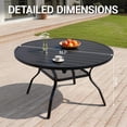 thumbnail image 2 of DELMANGO 55" Outdoor Dining Table for 6-8, Metal Round Patio Dining Table with Adjustable Umbrella Hole for Garden, Backyard and Porch, Black, 2 of 6
