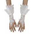 thumbnail image 7 of Mardi Gras Fingerless Gloves for Women Evening Party With Feathers Festival Event Fashion Accessories Lace Womens Mittens White, 7 of 7