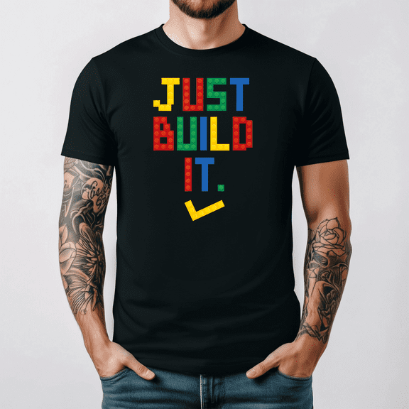 Just Build It Master Builder Building Block Graphic Tee V14555,for men and women up to 5XL