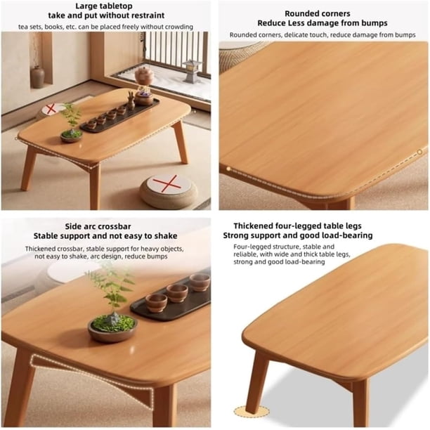 Floor Coffee Table Japanese Folding Low Table for Sitting On The