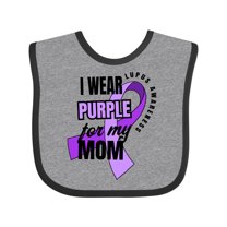Inktastic I Wear Purple for My Mom Lupus Awareness Boys or Girls Baby Bib