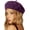 Dark Purple, variant on Wool Beret Hat,Solid Color French Style Winter Warm Cap for Women Girls Lady 1Pack