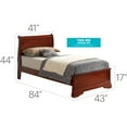 thumbnail image 2 of Glory Furniture Louis Phillipe Twin Panel Bed in Cherry, 2 of 2
