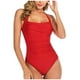 thumbnail image 1 of YUEHAO Trajes de baño para mujer Traje de baño de una pieza Push Up Acolchado Bikini Traje de baño Monokini (Rojo L), 1 of 8