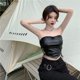 thumbnail image 1 of VISgogo Mujeres Casual Tank Tops, Color Sólido Sin Mangas Sin Espalda Slim-Fit Irregular Sin Tirantes Crop Tops VISgogo  moda, 1 of 2