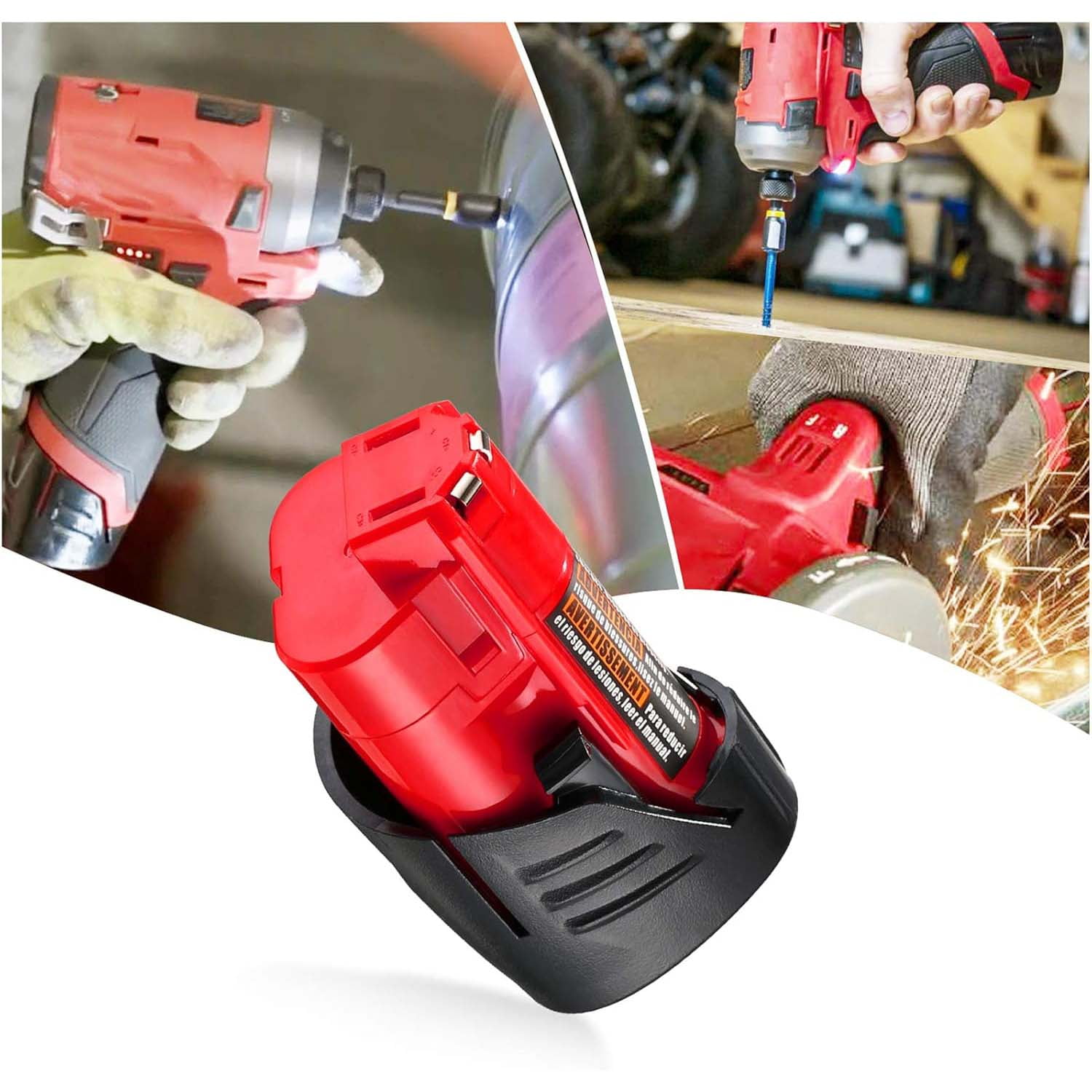 2 Pack 3.0Ah Replacement for Milwaukee M12 12V Lithium Ion Battery, Compatible with Milwaukee 12V Tools / Heated Jacket 48-11-2420 48-11-2440 48-11-2402 48-11-2411 Cordless Power Tools