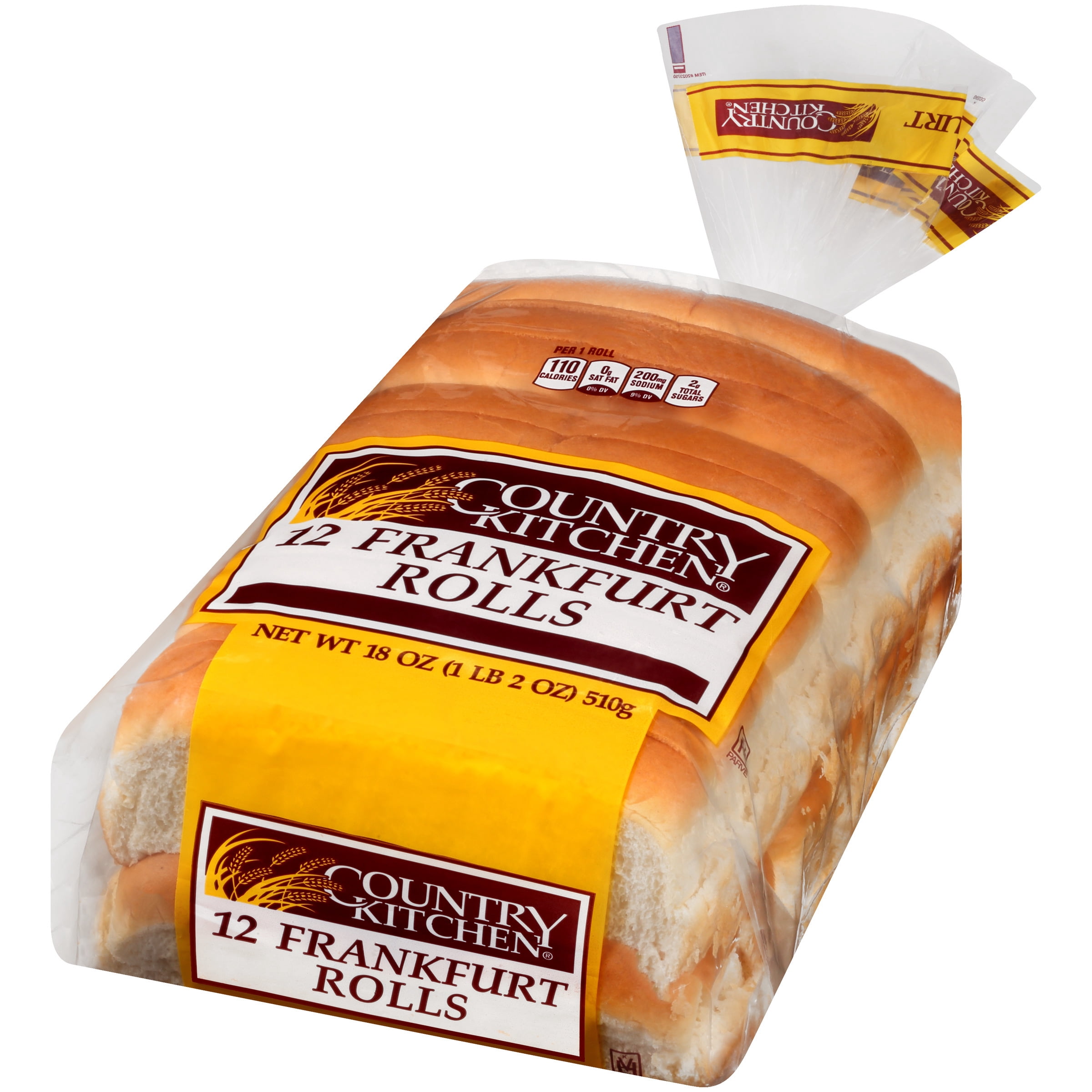 Country Kitchen Frankfurter Buns, Hot Dog Buns, 12 Count, Shelf-Stable