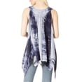 thumbnail image 2 of Sakkas Ligia Womne's Sleeveless Classic Casual Tank Top Loose Fit Summer Tie Dye - 17793-GreyBlack - One Size, 2 of 5