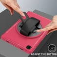 thumbnail image 6 of Dteck Case for Samsung Galaxy Tab A7 10.4" SM-T500 T505 (2020 Released),Shockproof Three-Layer Heavy Duty Protector Rubber Hard Back Kickstand Hand Strap Cover 10.4-inch,Rose, 6 of 8