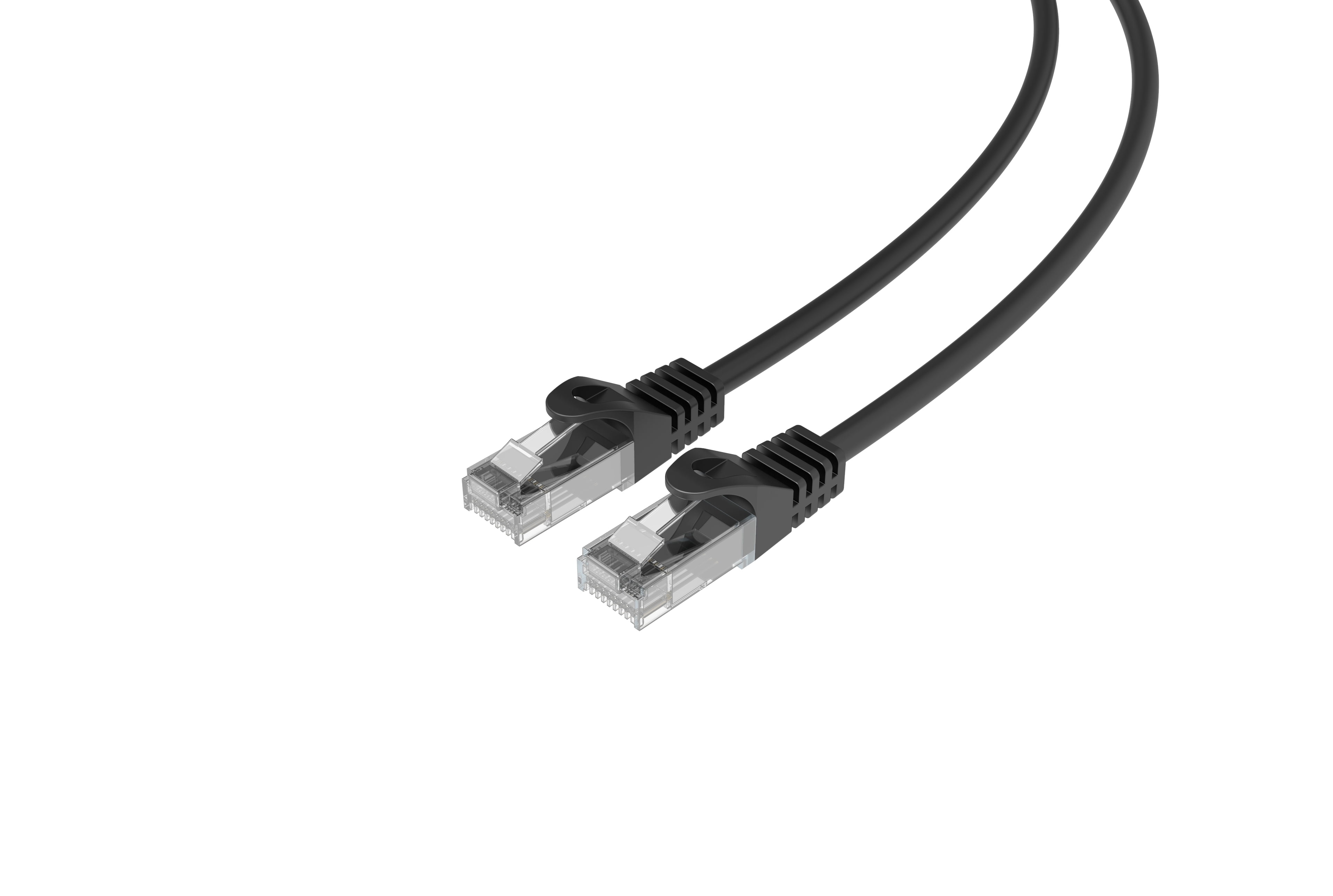 LOGICO Cat6 Slim Ethernet Patch Cable Bare Copper Black 28AWG 1FT (10 Pack)