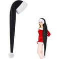 thumbnail image 2 of Extra Long Santa Hat With Floppy Earflaps Festive For Adults And Kids Soft Xmas Party Wear, 2 of 6