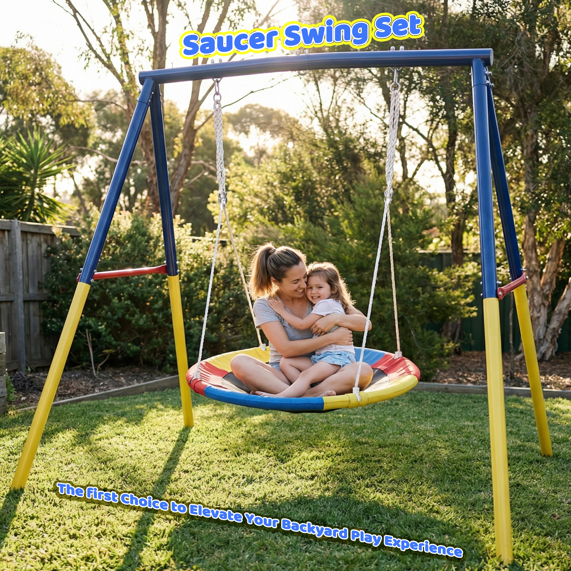 Mersco Swing Set for Backyard with Stand, Swing Heavy Duty 440lbs Metal Outdoor Swing Stan - detail 1