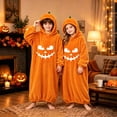 thumbnail image 3 of WOYY Kids Pumpkin Pajama Onesies Unisex Soft Flannel Sleepwear Hooded Jumpsuit, Sizes 5-15, 3 of 5